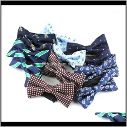 Nacke band mode aessories droppe leverans 2021 liiway vuxen slips polyester jacquard mens randiga pojkar grils baby barn bowtie sätta custo