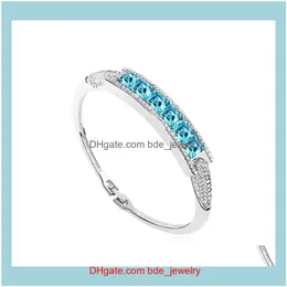 Charm Jewelrycharm Bracelets High Quality Bangle Bracelet Multicolor Crystal Gold Color For Girl Pulseras Drop Delivery 2021 Nz6Yb