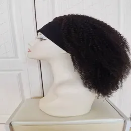 Brasilianska Human Virgin Remy Hair Headband Wigs Grade 9A Produkter Obehandlade Naturlig Afro Kinky Grov för Beaty Black Women