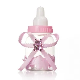 Present Wrap 12st Pink Blue Baby Shower Candy Box Bottle Girl Boy Favors Kön Reveal Party Favors Supplies