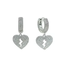 Hie Broken Heart Dangle Charm Hoop For Lady Geometric Hanging Earrings Female Big Modern Jewelry Oorbellen Accessories Bu8V6 Vncno214s