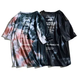 Mens Oversized T Shirt Grafisk Tees Streetwear Tie-Dye Retro Harajuku Hip Hop Goth Punk Kläder Ankomst 2021 Top Herr T-shirts