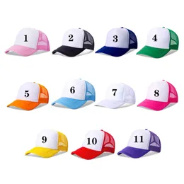 Sublimação DIY Blanks Caps Home Textile Beach Sun Hats For Men Mulheres Baseball Cap 11 Cores Navio via DHL