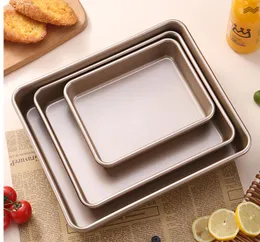 Tårta bakpannor för ugn Bakeware Carbon Stål Nonstick Square Rectangle Cookie Tray Köksredskap