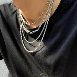 Chokers 2021 Moda de colar de colar de moda Multi-camada de gargantilha para Man Silver Chains Declaração Jóias Luxo Hip Hop Acessórios