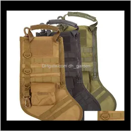 Dekorationer Festivet Party Supplies Hem Garden Leverans 2021 Hängande Tactical Molle Fader Jul Strumpning Dump Drop Utility Storage Bag