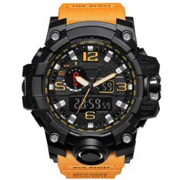 メンズ軍のスポーツ時計アナログデジタルLEDウォッチ耐衝撃性の腕時計男性電子シリコンギフトボックス