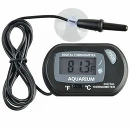 Mini Digital Fish Aquarium Thermometer Tank with Wired Sensor battery included in opp bag Black Yellow color for option 4987 Q2