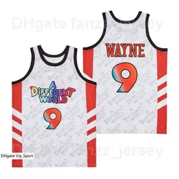 Serial filmowy A inny świat 9 Dwayne Wayne Jersey Men Basketball Hip Hop Team Color Biały oddychający Hiphop dla fanów sportu Pure Cotton University Good