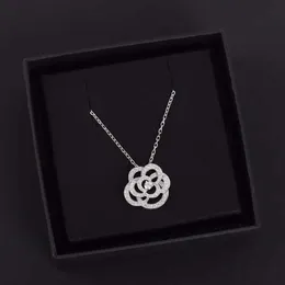 S925 Silver Top quality hollow design flower with diamond for women wedding jewelry gift have box and stamp PS4135