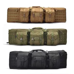 Tactical Hunting Gun Bag 36 47 Inch Rifle Double Case Airsoft Bag Military Hiking Molle Backpack Outdoor Hunting Accessory Q0705