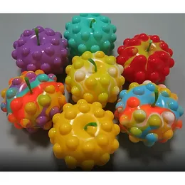 Silikon dekomprimering bubbla boll parti gåvor barn vuxna fidget leksaker frukt färg nyp boll återuppliva stress hh21-784