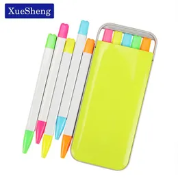 Highlighters 5PCS/Set Candy Color Highlighter Pen Set Mini Fluo Markers Stationery Office School Supplies Fluorescente Caneta