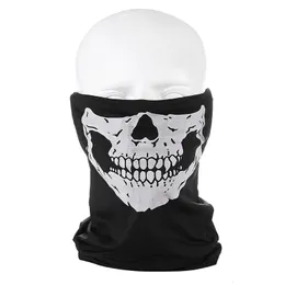 Moda szkieletowa maska ​​na halloween szalik na zewnątrz rower multi funkcjonalny podgrzewacz do szyi w połowie twarzy cosplay elegancki motocykl scraf