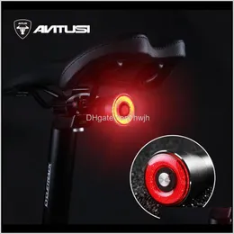 Verlichting Antusi Q5 Fiets Achter Racefiets Matic Brake Induction Taillight Fietsen USB Recharge Smart LED Flash Safety MTB Light MyLMW 3FCEX