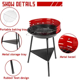 Przenośne Grille Grills Patio Grill Węgiel Ognia Stal Nierdzewna Stal Outdoor Camping Piknik BBQ Narzędzia Metalowa Bełna 210724