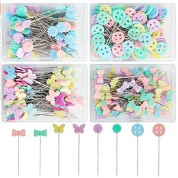 Straight Dressmaking Pins Dressmaker Tool Button Flower Head Sewing Pin Quilting Embroidery Patchwork DIY Jewelry Decoration Accessories 100Pcs/Lot TE0008