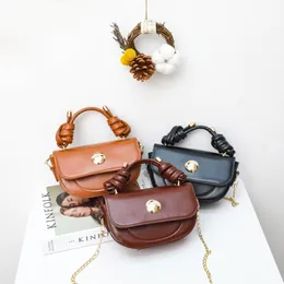 Sweet Princess Accessories Acrylic Chain Children's Saddle Purse Girl Fashion Korean Style Parent Child Bag Wholesale Cute Little Pocket Gift