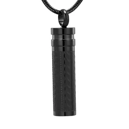 Cylinder Memorial Pendant Pet & Human Funeral Ashes Keepsake Cremation Locket Necklace Jewelry for Men