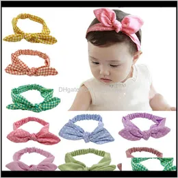 لطيف الطفل الفتيات مرونة نقطة مخطط الأرنب رباطات الأذن الرضع hairbands الأطفال أطفال أغطية الرأس RYC6G Q3PHD