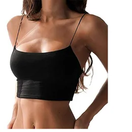 Women Tube Tops Fashion Club Tank Solid Strappy Sleeveless Camisole Crop Casual Sexy Ladies Summer Vest Underwear 210522