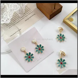 Jewelrygreen Daisy Stud Earrings For Women Drip Oil Petal Flower Sunflower Short Simple Fashion Jewelry Aessories Drop Delivery 2021 Pgyqy