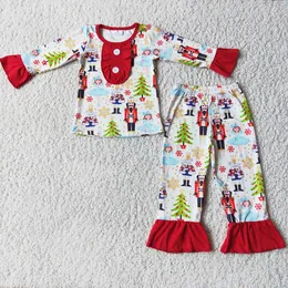 Venta al por mayor Ropa de diseñador para niños Conjuntos para niños Conjunto de pijamas para niñas bebés de Navidad Boutique linda Ropa de dormir para hermanos Moda para niños Pijama para niños Ropa de dormir Trajes de manga larga