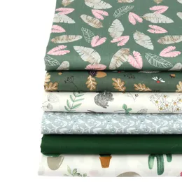 Nanchuang 6 sztuk / partia Zielona Floral Fabric DIY Handmade Szycie Pikowanie Gruby Kwarty Patchwork Tkanina Dla Dziecka Dzieci 40x50 CM 210702