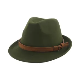 Kapelusze dla kobiet Fedora Winter Hat Top Wool Khaki Zielone Czarne Czapki Jazzowe Dżentelmenów Kapelusze Dla Mężczyzn Pamelas Y Tocados Para Bodas
