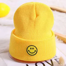 2-5yrs Kids Winter Hats Cute Knitted Beanies for Boys Girls Yellow Pink Black Orange Green Y21111