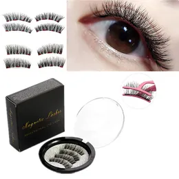 High Quality Reusable 3D Magnetic Eyelashes With 3/4 Magnets Handmade Makeup Extended Mink Eyelash 6 Styles