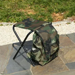 캠프 가구 위장 야외 의자 가방 접이식 낚시 배낭 의자 사냥 등반 장비를위한 다기능 내마모성