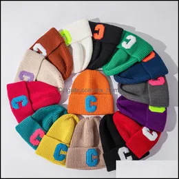 Berretti Cappelli Aessories Neonato, Bambini Maternità Ragazze Inverno Donna Spessa C Lettera Cappello lavorato a maglia Femminile Caldo Sklies Berretti Bonnet Drop Delivery 202