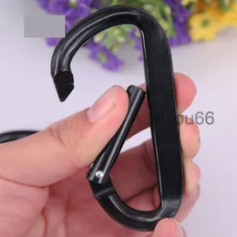 جودة carabiners مسطحة carabiner keyrings السلاسل الرئيسية الحلقة السلاسل المفتاحية لمخيم الرياضة في الهواء الطلق snap clip hook hook camping bottle bottle black type d 79*43mm