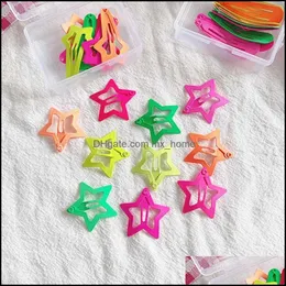 Capelli Aessories Baby, Bambini Maternità 4 Pz/lotto Geometrico Per Ragazze Colore Della Caramella Matte Clip Bambini Star Pins Consegna di Goccia 2021 Byljw