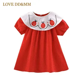 LOVE DD&MM Girls Princess Dresses Summer Casual Print Bow Embroidery Comfortable Dress Kids Sweet Costume Children Party 210715