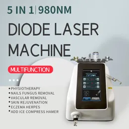 30W mais recente 5 em 1 diodo a laser 980nm Máquina de remoção de veias de fungos de unhas 980nm Remessa grátis a laser vascular