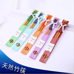 Bamboo Chopsticks Practical Natural Woodiness Style Chopstick Personalized Wedding Favors Giveaways Gift RH1088