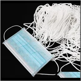 Przędza tkanina odzież kropla dostawa 2021 100 metrów maska ​​elastyczna band m okrągłe maski Maszyny Materiały gumowe sznurek ucho sznurek DIY Odzież C