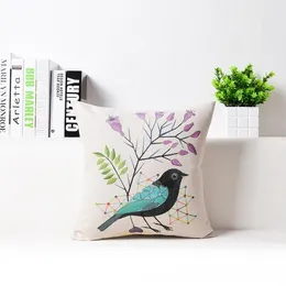 Almofada/travesseiro decorativo 17 "/20" Flor pastoral e estilo de pássaro estilo algodão espesso capa de sofá de capa da fronha de escritório decoração de carro em casa