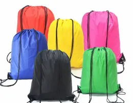 DHL Kids Drawstring Bag Kläder Skor Väskor Skol Sport Gym Pe Dans Ryggsäckar Nylon Ryggsäck Polyester Cord Bag