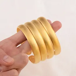 Moda Trend Biżuteria Wysokiej Jakości Bangles 18 K Fine Solid Gold India Matte Mankiet Bransoletka Bransoletka Eternal Classics