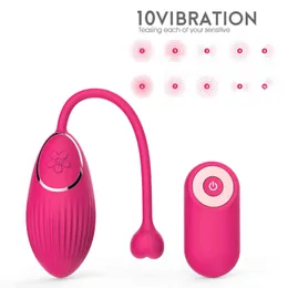 Ägg Hoppande ägg Trådlös fjärrkontroll Vibrator Osynlig Slitage 10 Frekvens USB Uppladdningsbar Massager Kvinna Erotiska Sexleksaker 1124