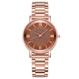 Luxury Women's Watches Diamond Rose Gold Ladies Wristwatch Magnetic Armband för kvinnor