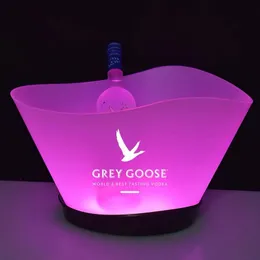 Barra de balde de gelo luminosa fornece criativo LED luz colorida ktv clube de cerveja champanhe cinza ganso ganso bucket garrafa refrigerador