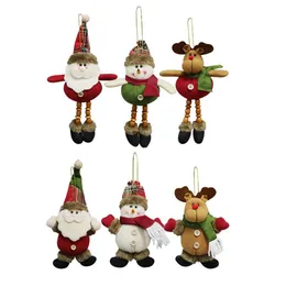 Julgran plysch hängande ornament Xmas dekorationer festlig säsong hänge Santa / Snowman / Reindeer Holiday Party Decor W-00907