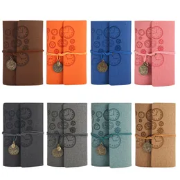 Classic Embossed Travel Notepads Leather Writing Journal Notebook Vintage Clock Refillable Diary 160 Pages XBJK2112