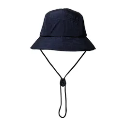 Modedesigner-Brief-Eimerhut für Herren und Damen, faltbare Kappen, dunkelblau, Fischer-Sonnenblende, geizige Krempe, faltbare Damen-Bowler-Kappe
