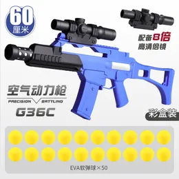 Child Soft Bullet Toy Gun Blaster Shooting Toy Manual Launcher G36C M416 Model For Boys Birthday Gifts Outdoor Games