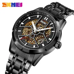 SKMEI CHARM AUTOMATIC MECHANICAL MEN WATCH HOLLOW LINAMOUS POINTER MENS ARRISTWATCHES Vattentäta manliga klockor Montre Homme 9225 Q0524